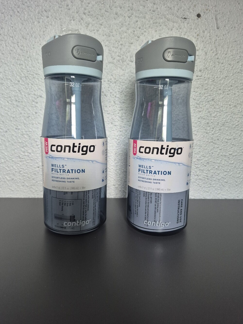 Contigo Wells Filtration Bottle in Light Blue and Gray (Twin)